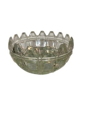 Crystal Clear Square Cut Glass Decorative Floral Arrangement Candy Bowl